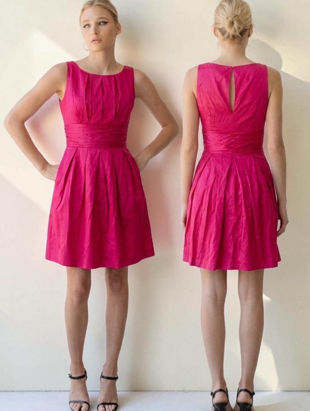 PLENTY TRACEY REESE x ANTHROPOLOGIE Metallic Crinkle Retro Dress - Size 6